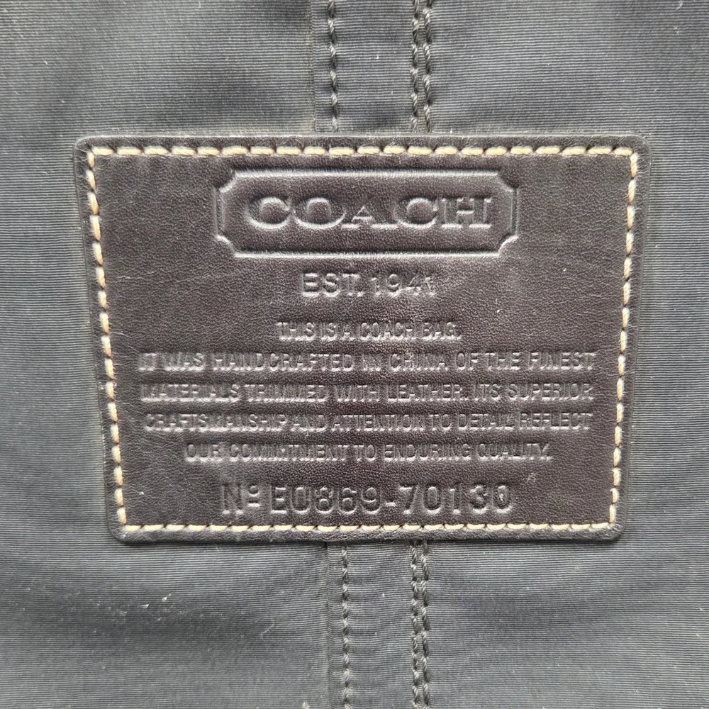 COACH Black Nylon Document Laptop‎ Case Work Bag Gold Tag E0869-70130